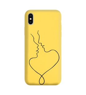 Iphone Xs Max Çizgi Tasarımlı Sarı Lansman Telefon Kılıfı
