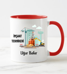 İnşaat Teknikeri Kupa Bardağı Kırmızı