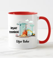 İnşaat Teknikeri Kupa Bardağı Kırmızı