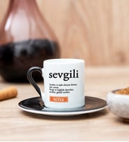 Sevgili Kelime Anlamı Siyah Türk Kahvesi Fincanı