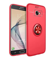 Microsonic Samsung Galaxy J7 Prime Kılıf Kickstand Ring Holder Kırmızı