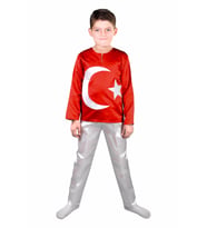 Türkiye Bayrağı Kostümü Çocuk Kıyafeti (Kırmızı)