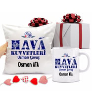 Hava Kuvvetleri Bardağı ve Yastığı Hediye Seti (Model 1)