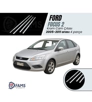 Ford Focus 2 HB Krom Cam Çıtası 4 prç. 2005-2011 Paslanmaz Çelik