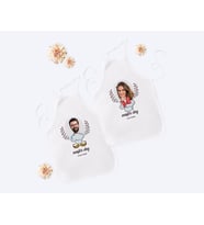 BK Gift Kişiye Özel İkili Erkek ve Kadın Chef Beyaz Mutfak Önlüğü Seti-2