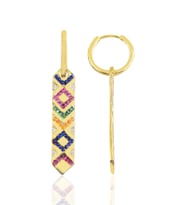 Söğütlü Silver Gümüş gold kilim modeli küpe