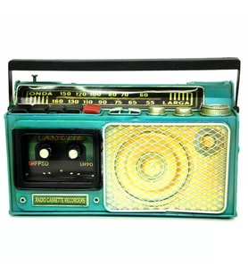 Nostaljik Dekoratif Metal Radyo Kumbara Yeşil C0313