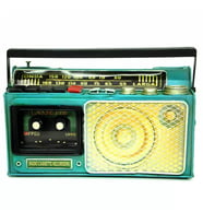 Nostaljik Dekoratif Metal Radyo Kumbara Yeşil C0313