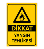MIGNATIS - Dikkat Yangın Tehlikesi Levhası - Sac Malzeme 35x50cm