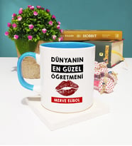 Dünyanın En Güzel Öğretmeni Kupa Bardak Mavi