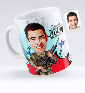 BK Gift Kişiye Özel Uzman Jandarma Karikatür Beyaz Kupa Bardak  1