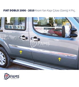Fiat Doblo Krom Yan Kapı Çıtası 4 Kapı 2006-2010 arası Paslanmaz Çelik GENİŞ