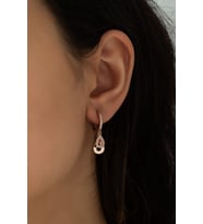 Çift Damla Sallantılı Küpe Rose Altın Kaplama Gümüş Uvps300132