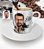 BK Gift Kişiye Özel Bay Fotoğraf Sanatçısı Karikatür Türk Kahvesi Fincanı  1