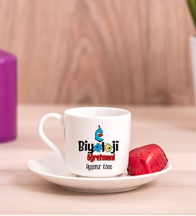 Biyoloji Öğretmeni Porselen Türk Kahvesi Fincanı