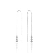 Söğütlü Silver Gümüş  Işıltılı Gümüş Zincir Küpe