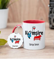 Hemşireye Hediye Kırmızı Kupa Bardak Ve Anahtarlık Set