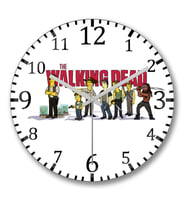 The Walking Dead Simpsonized Duvar Saati Bombeli Gercek Cam