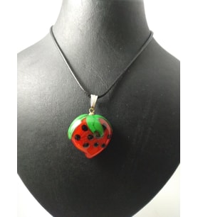 Handmade El Yapımı Çilek Modeli Murano Cam Kolye