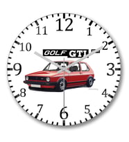 Golf MK2 Gti Duvar Saati Bombeli Gercek Cam