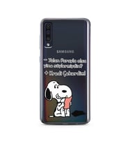 Snoopy Tasarımlı Süper Şeffaf Silikon Telefon Kılıfı Samsung A50