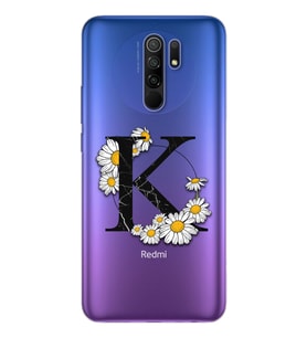 Papatya Harf Tasarım Süper Şeffaf Silikon Telefon Kılıfı Xiomai Redmi 9 K-Harfi