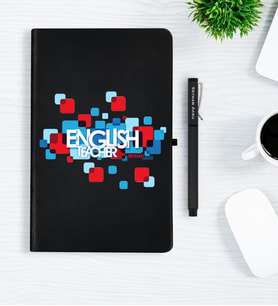 BK Gift Kişiye Özel İngilizce Öğretmeni Siyah Defter Kalem Hediye Seti - 3