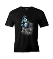 Space Baloon Siyah Erkek Tshirt