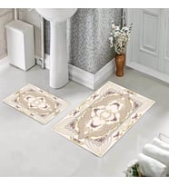 Banyo Halısı Ikili Klozet Takımı Kaymaz Tabanlı (60 xm x 100 cm + 40 cm x 60 cm) 