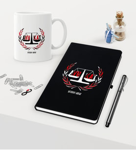BK Gift Kişiye Özel Avukat Temalı Siyah Defter Kalem Kupa Seti - 2 (Model 1)