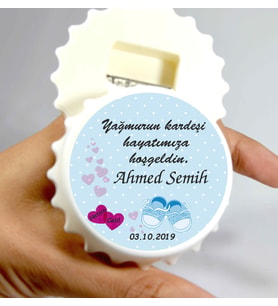 20Adet Bebek Magneti Açacaklı KAPAK Magnet Açacak (Beyaz)