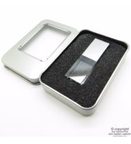 Wings Kişiye Özel Led Işıklı Usb Bellek 16GB Cam-Metal Gümüş Gri  İsme Özel Usb Bellek  Hediyelik Usb Flash Bellek