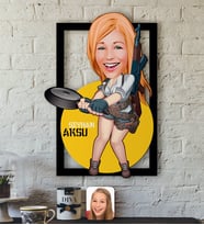 BK Gift Kişiye Özel Kadın PUBG Karikatürlü 3D Ahşap Tablo-1