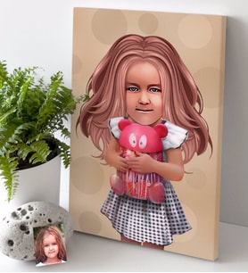 BK Gift Kişiye Özel Kız Çocuk İllüstrasyon Tasarımlı Kanvas Tablo 30x50cm-1