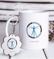 BK Gift Kişiye Özel Mesleki Ergonomi Mühendisi Beyaz Kupa ve Anahtarlık Hediye Seti (Model 1)