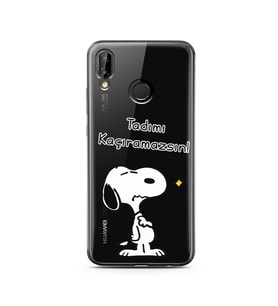 Snoopy Tasarımlı Süper Şeffaf Silikon Telefon Kılıfı Huawei P20 Lite 