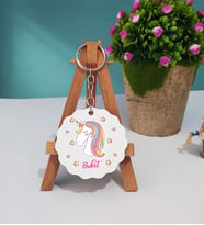 Unicorn Tasarımlı Kişiye Özel Hediye Unicorn Ahşap Anahtarlık