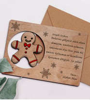 BK Gift Kişiye Özel Retro Ahşap Yılbaşı Tebrik Kartı  7