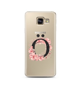 Pembe Çiçekli Harf Tasarım Süper Şeffaf Silikon Telefon Kılıfı Samsung A3 (2017)