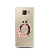Pembe Çiçekli Harf Tasarım Süper Şeffaf Silikon Telefon Kılıfı Samsung A3 (2017)
