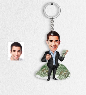 BK Gift Kişiye Özel Bay Bankacı Karikatür Anahtarlık  2