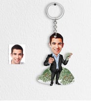 BK Gift Kişiye Özel Bay Bankacı Karikatür Anahtarlık  2