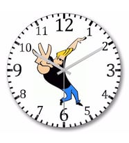 Johnny Bravo Duvar Saati   Bombeli    Gercek Cam