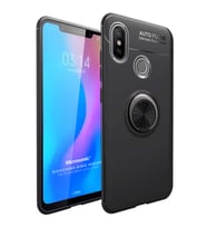 Microsonic Xiaomi Redmi Note 6 Pro Kılıf Kickstand Ring Holder Siyah
