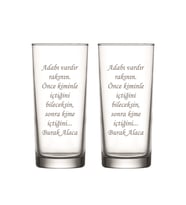 Kişiye Özel Rakı Sözleri Adabı Vardır Rakının Tasarımlı İkili Rakı Bardağı