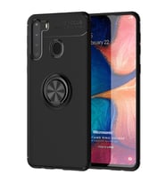 Microsonic Samsung Galaxy A21 Kılıf Kickstand Ring Holder Siyah