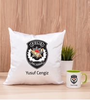 Özel Harekat Polisi Kare Yastık ve Yeşil Kupa Bardak