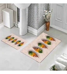 Banyo Halısı Ikili Klozet Takımı Kaymaz Tabanlı (60 xm x 100 cm + 40 cm x 60 cm) 