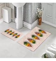 Banyo Halısı Ikili Klozet Takımı Kaymaz Tabanlı (60 xm x 100 cm + 40 cm x 60 cm) 
