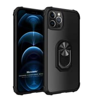 Microsonic Apple iPhone 12 Pro Max Kılıf Grande Clear Ring Holder Siyah